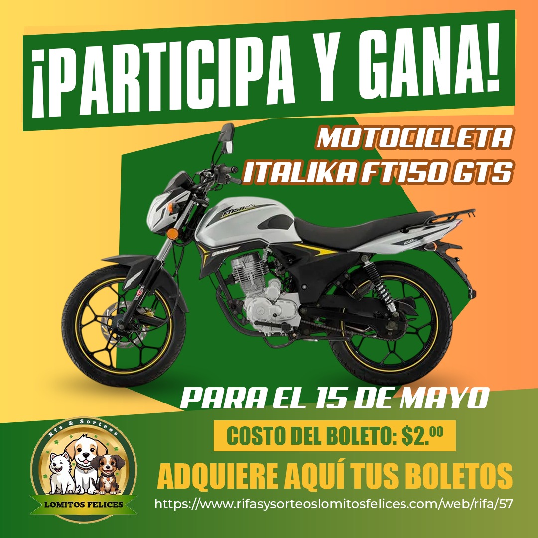 ¡SORTEO DE MOTOCICLETA!🍀🎉
